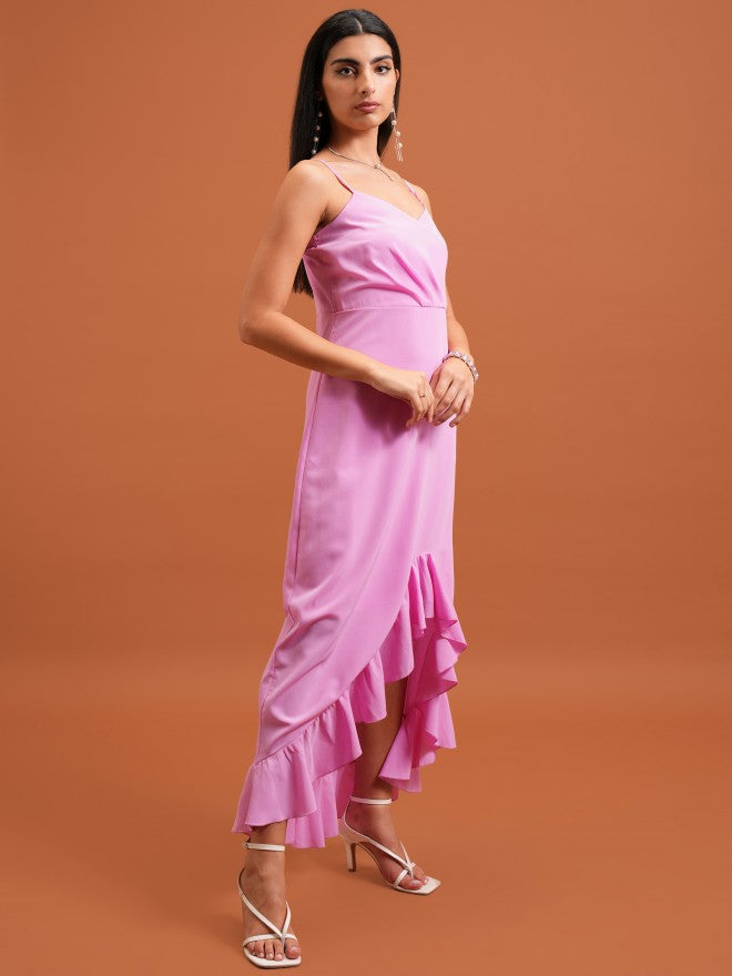 Solid Maxi Dress - Pink - Image 4