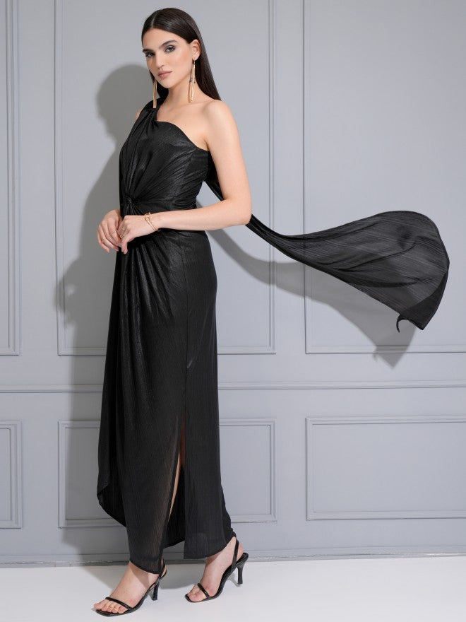 Tokyo Talkies Women Black Solid Maxi Dress - Black - Image 2