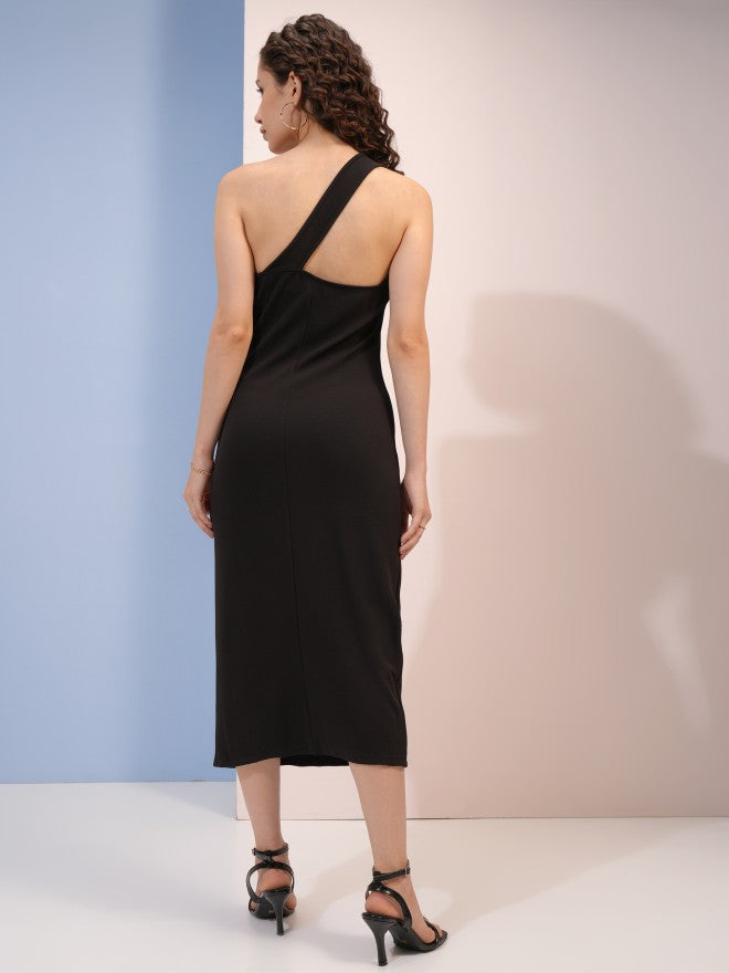 Tokyo Talkies Women Black Solid Sheath Dress - Black - Image 3