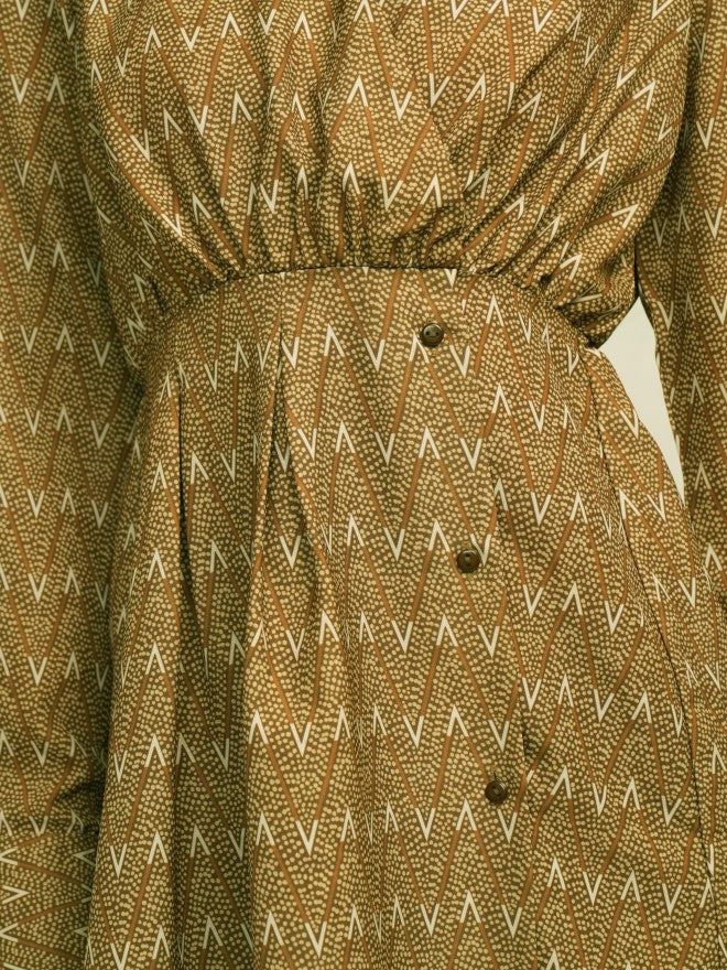 Tokyo Talkies Women Mustard Printed Fit And Flare Dress - Mustard - Image 7