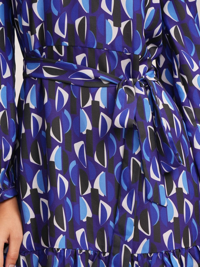 Tokyo Talkies Women Black Printed A-Line Dress - Blue - Image 7