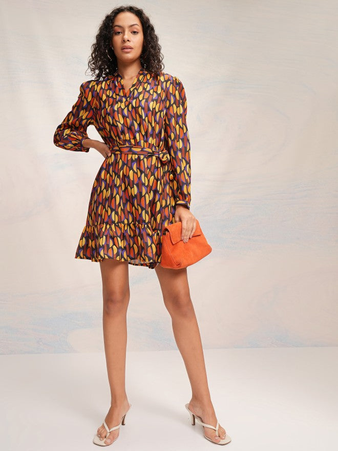 Tokyo Talkies Women Black Printed A-Line Dress - Multi - Image 2