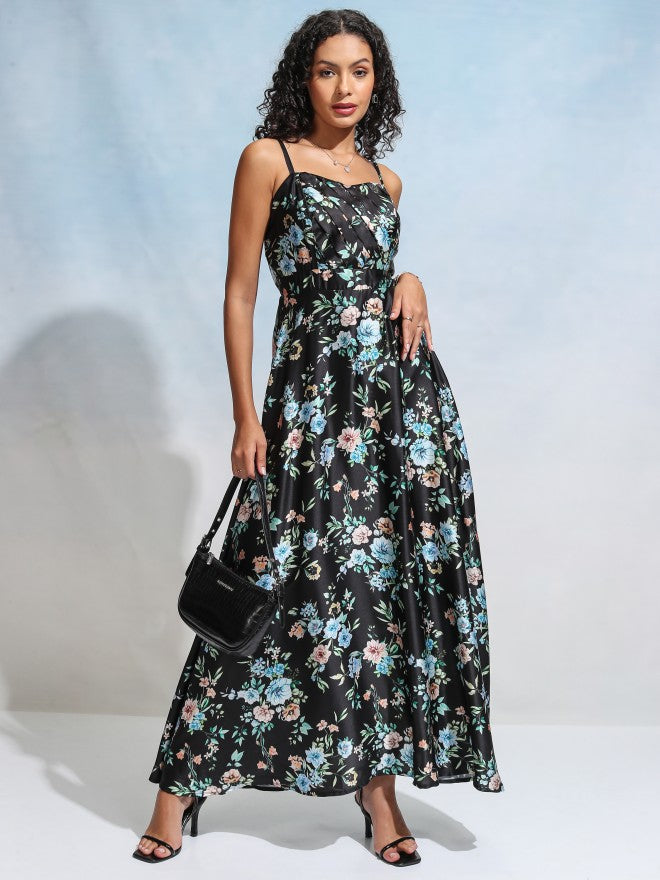 Tokyo Talkies Women Black Printed Maxi Dress - Black - Image 2