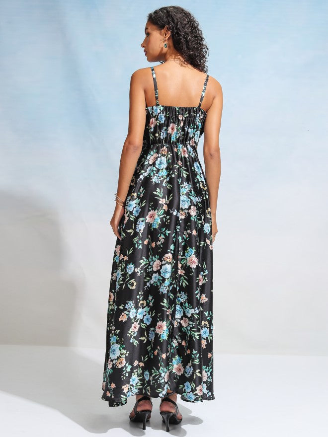 Tokyo Talkies Women Black Printed Maxi Dress - Black - Image 3