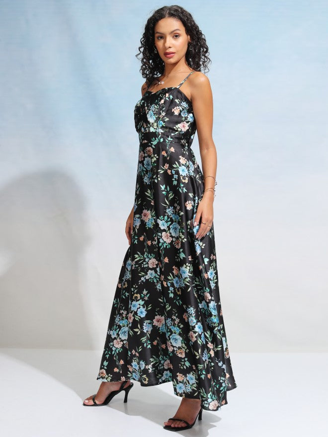 Tokyo Talkies Women Black Printed Maxi Dress - Black - Image 4