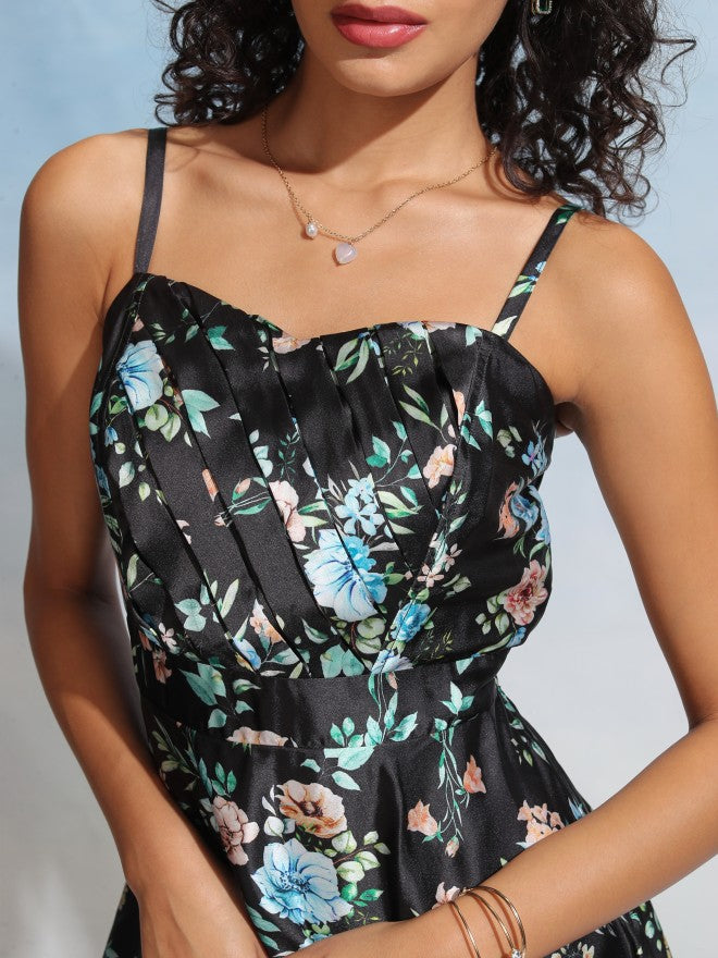 Tokyo Talkies Women Black Printed Maxi Dress - Black - Image 5