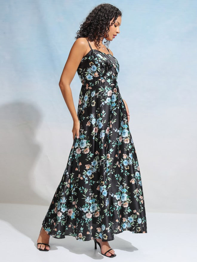 Tokyo Talkies Women Black Printed Maxi Dress - Black - Image 6