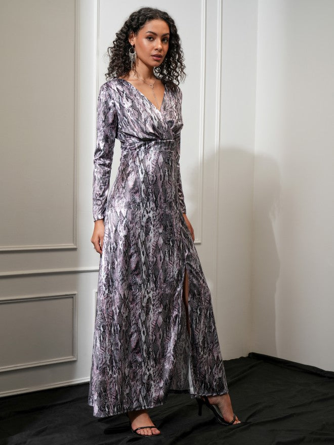 Tokyo Talkies Women Black Printed Wrap Dress - Black - Image 6