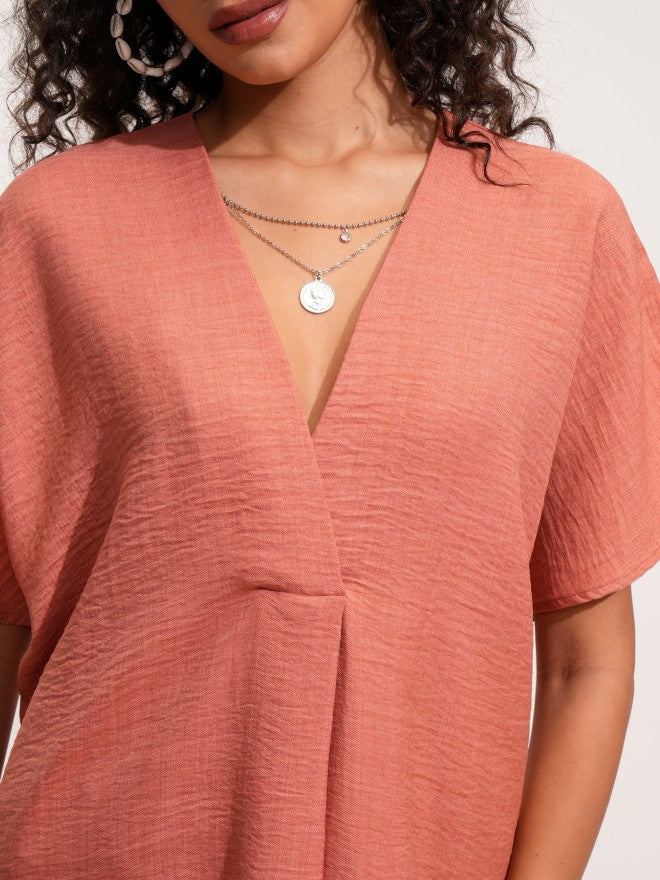 Tokyo Talkies Women Rust Solid Maxi Dress - Rust - Image 4