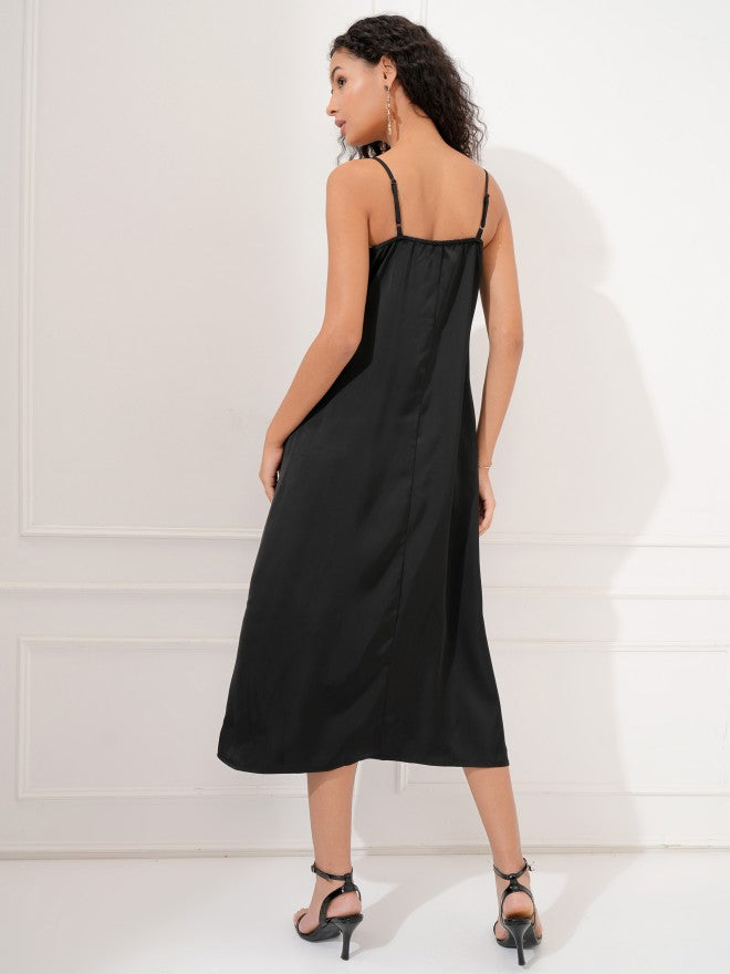 Tokyo Talkies Women Black Solid Sheath Dress - Black - Image 3