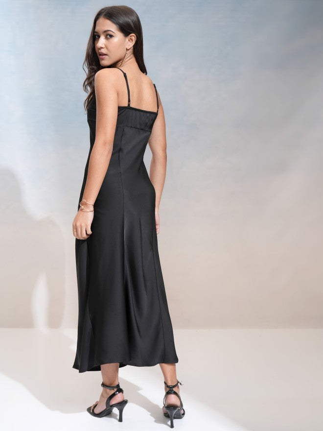 Tokyo Talkies Women Black Solid Maxi Dress - Black - Image 3