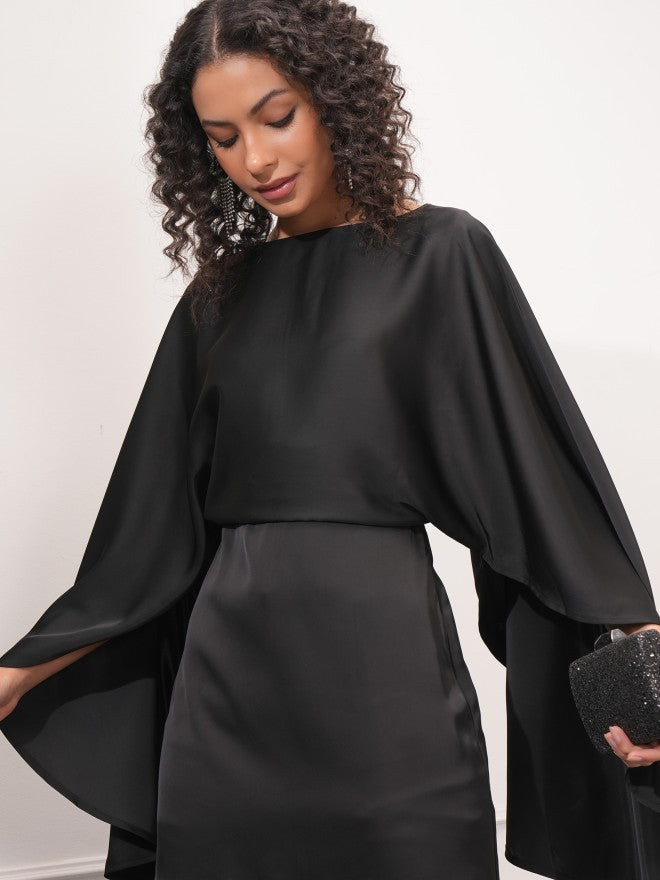 Tokyo Talkies Women Black Solid Sheath Dress - Black - Image 1