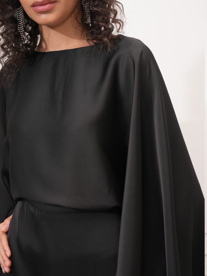 Tokyo Talkies Women Black Solid Sheath Dress - Black - Image 5