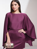 Tokyo Talkies Women Maroon Solid Sheath Dress - Maroon - Image 1