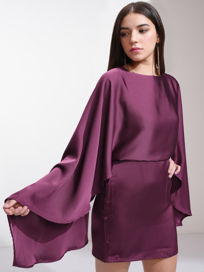Tokyo Talkies Women Maroon Solid Sheath Dress - Maroon - Image 6
