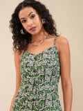 Tokyo Talkies Women Green Printed A-Line Dress - Green - Image 1