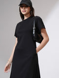 Tokyo Talkies Women Black Solid A-Line Dress - Black - Image 1