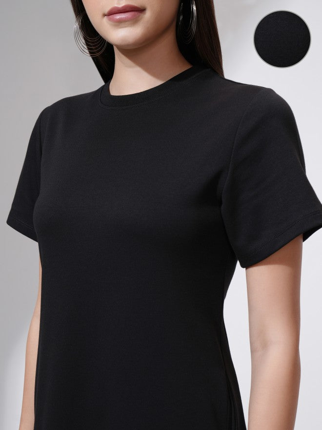 Tokyo Talkies Women Black Solid A-Line Dress - Black - Image 5