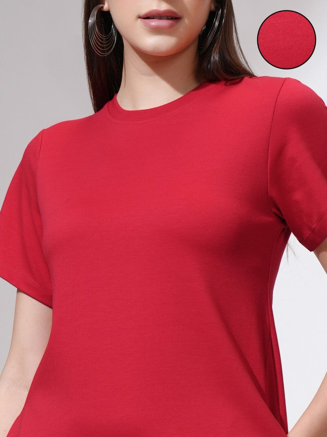 Tokyo Talkies Women Red Solid A-Line Dress - Red - Image 5