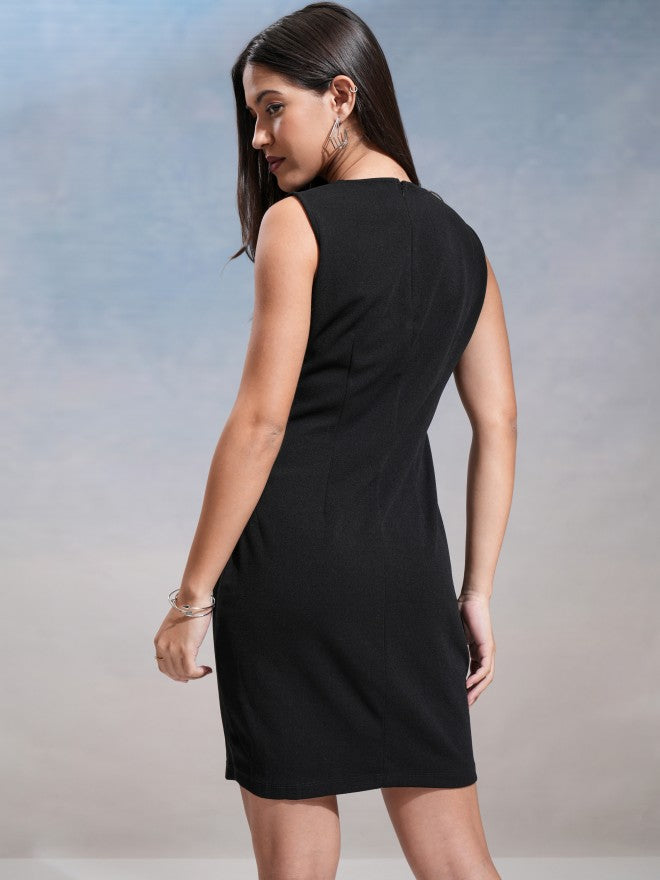 Tokyo Talkies Women Black Solid Bodycon Dress - Black - Image 3