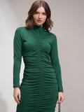Tokyo Talkies Women Green Solid Bodycon Dress - Green - Image 1