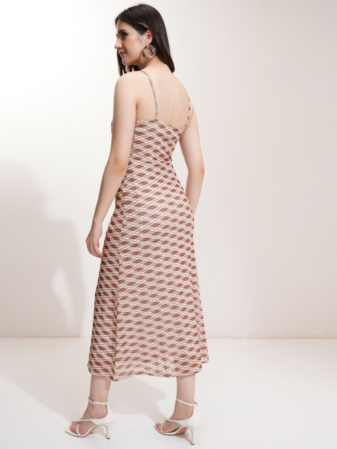 Tokyo Talkies Women Brown Printed Maxi Dress - Brown - Image 3