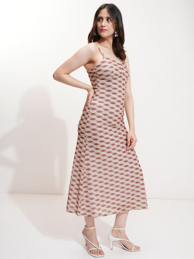 Tokyo Talkies Women Brown Printed Maxi Dress - Brown - Image 6