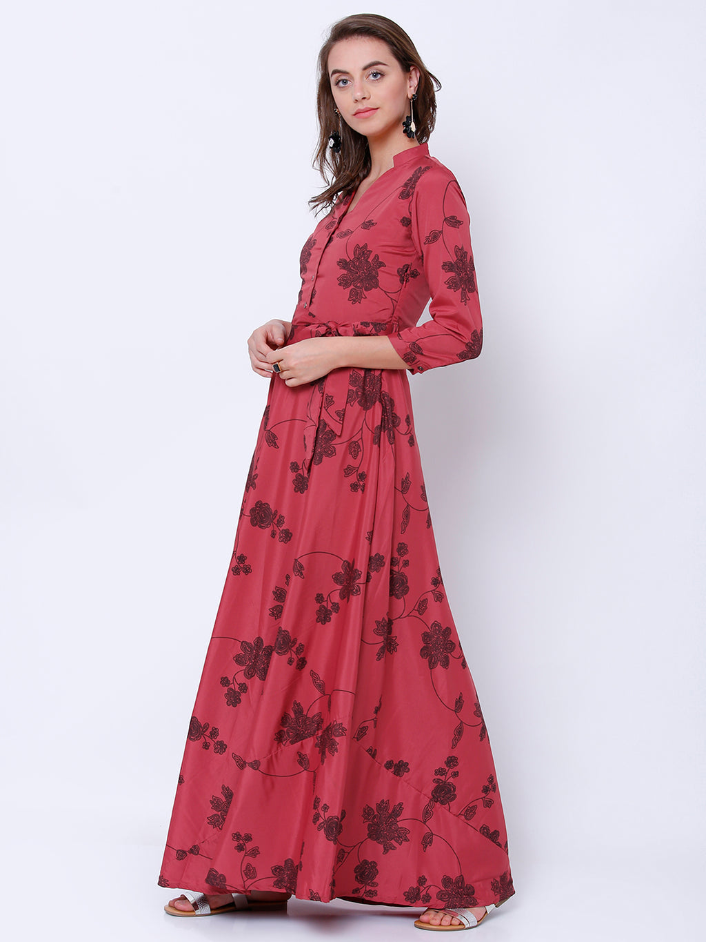 Tokyo Talkies Women Pink Printed Maxi Dress - Pink - Image 2