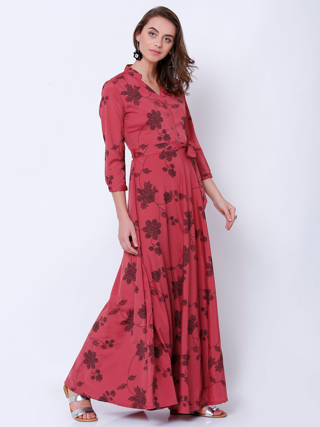 Tokyo Talkies Women Pink Printed Maxi Dress - Pink - Image 4