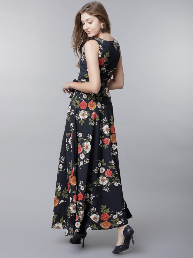 Tokyo Talkies Women Black Printed Maxi Dress - Black - Image 2