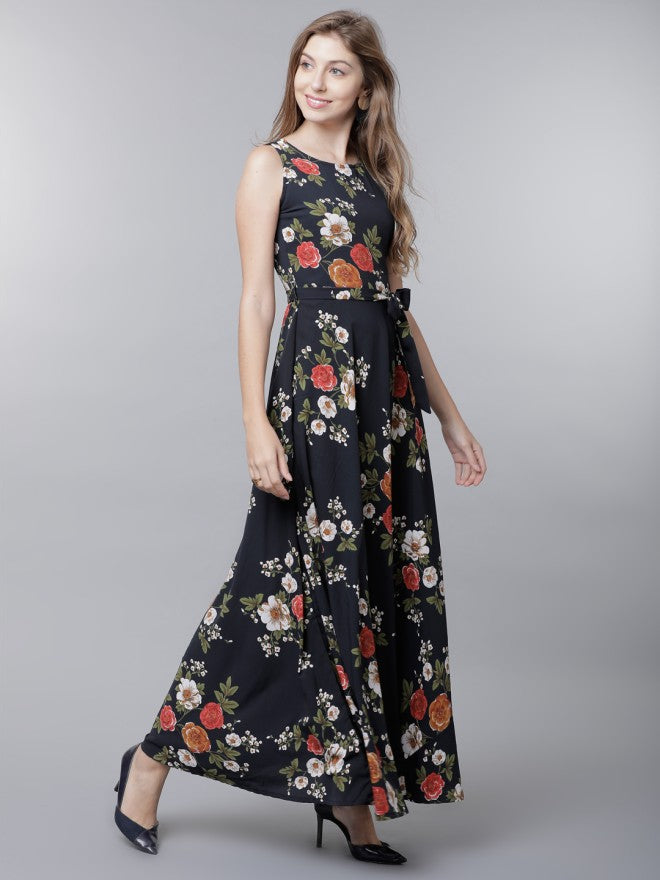 Tokyo Talkies Women Black Printed Maxi Dress - Black - Image 3