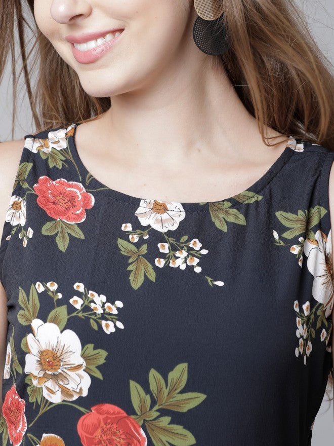 Tokyo Talkies Women Black Printed Maxi Dress - Black - Image 4