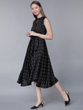 Tokyo Talkies Women Black Printed A-Line Dress - Black - Image 1