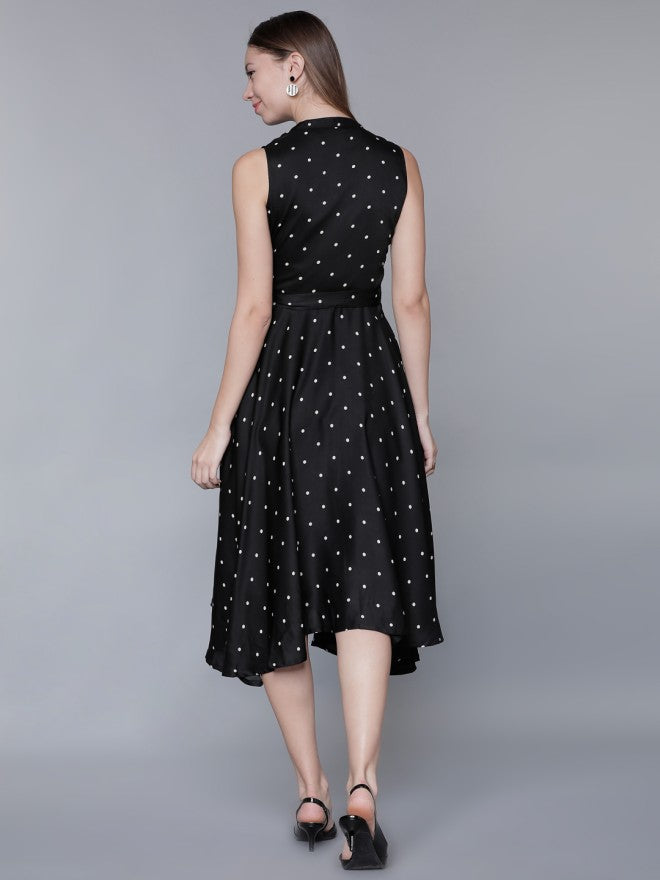 Tokyo Talkies Women Black Printed A-Line Dress - Black - Image 2