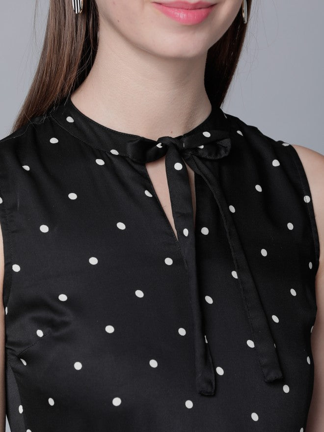 Tokyo Talkies Women Black Printed A-Line Dress - Black - Image 4