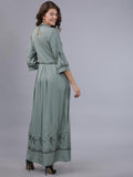 Tokyo Talkies Women Olive Solid Maxi Dress - Olive - Image 1