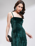 Tokyo Talkies Women Green Solid Bodycon Dress - Green - Image 1