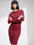 Tokyo Talkies Women Red Solid Blouson Dress - Red - Image 1