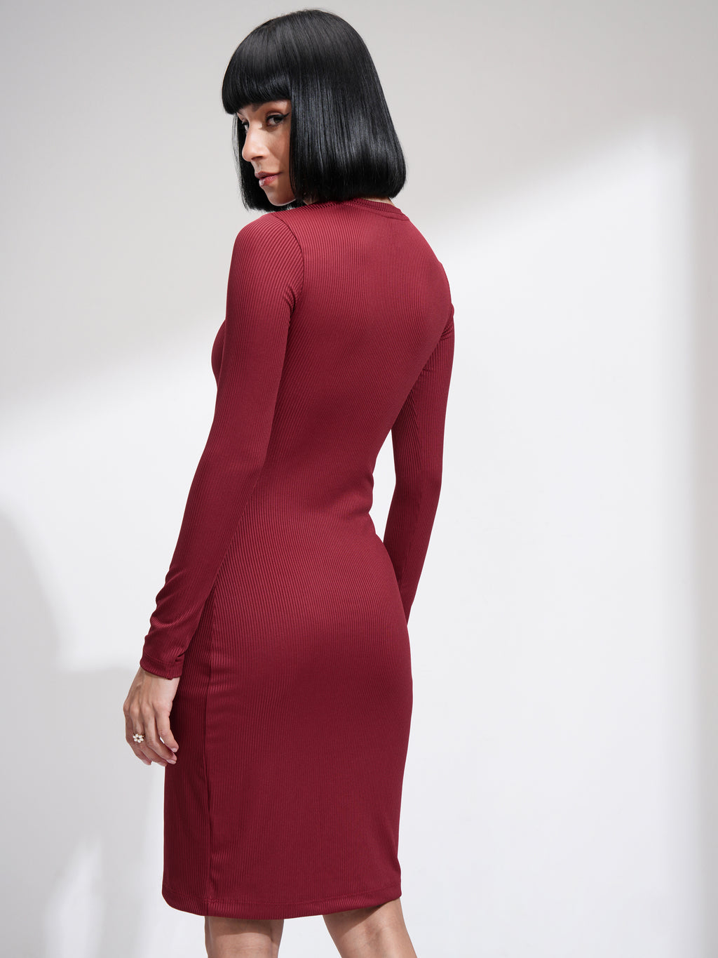 Tokyo Talkies Women Red Solid Blouson Dress - Red - Image 3