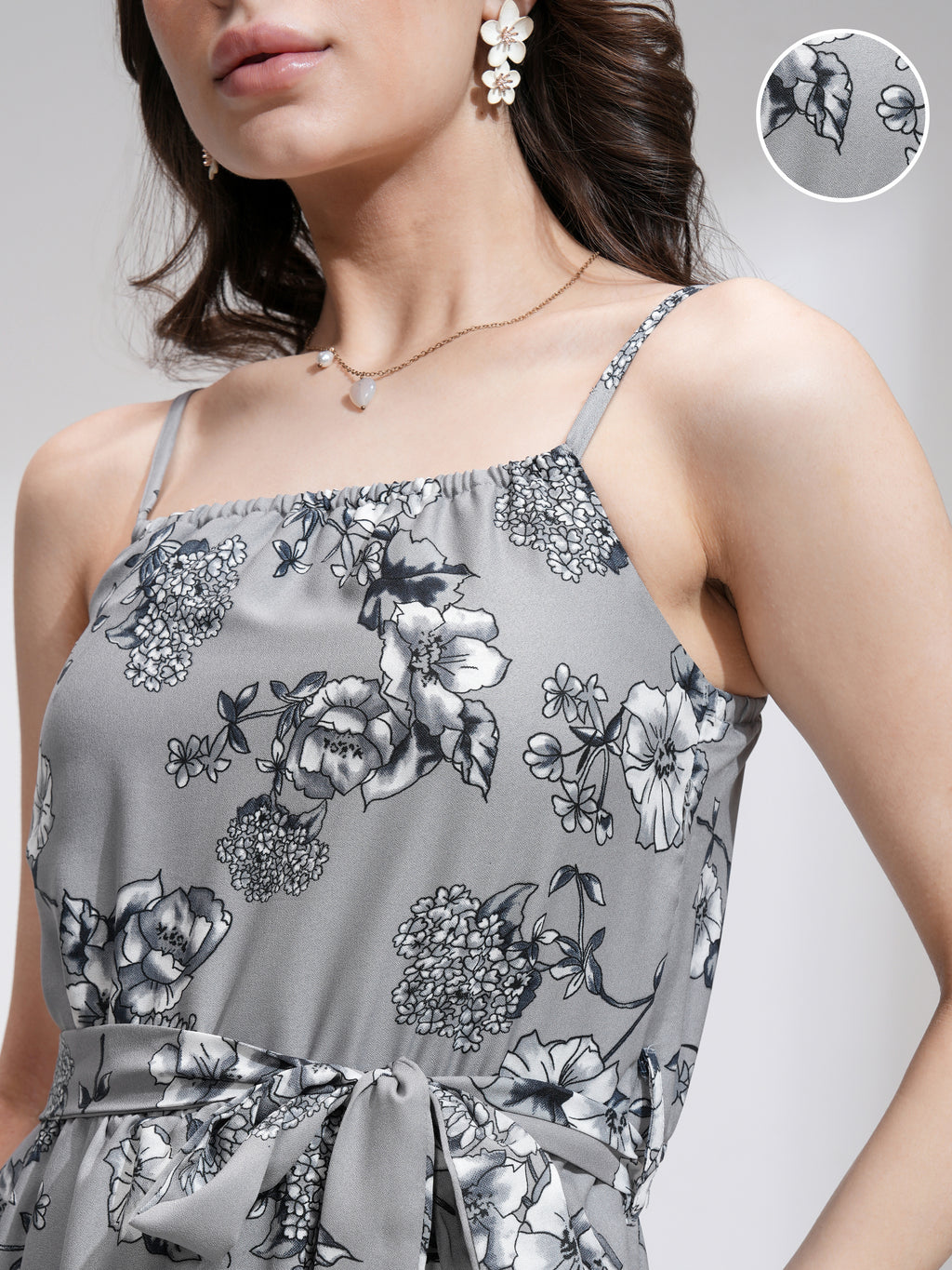 Tokyo Talkies Women Grey Printed Maxi Dress - Grey - Image 5