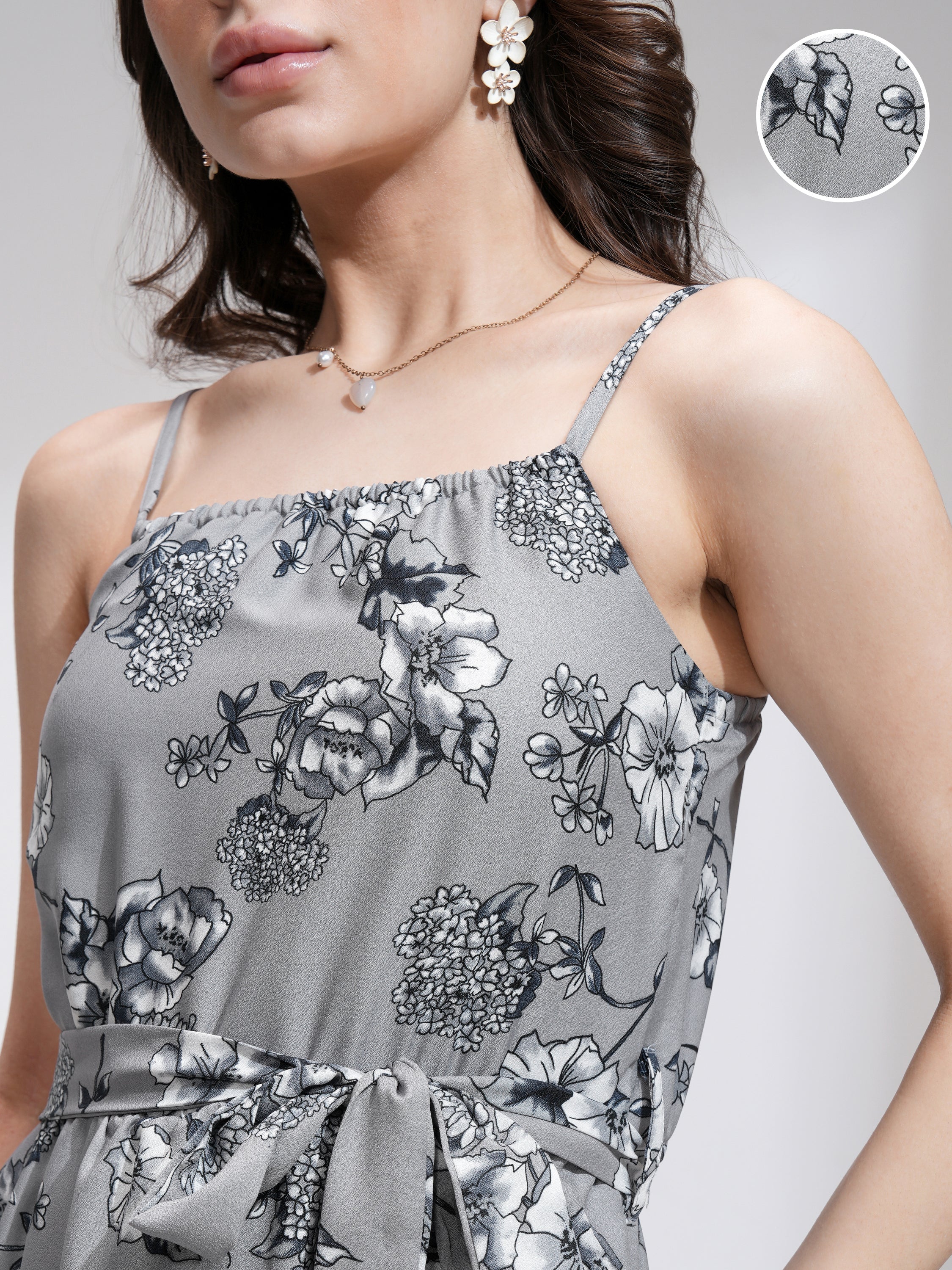 Tokyo Talkies Women Grey Printed Maxi Dress - Grey - Image 5