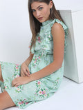 Tokyo Talkies Women Blue Printed A-Line Dress - Blue - Image 1