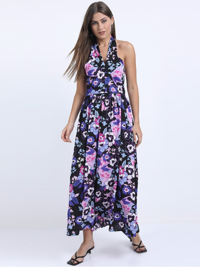 Tokyo Talkies Women Black Printed Maxi Dress - Black - Image 5