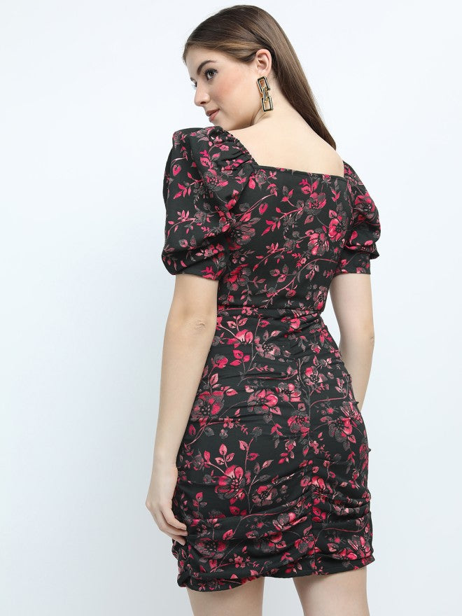 Tokyo Talkies Women Green Printed A-Line Dress - Green - Image 2