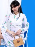 Tokyo Talkies Women White Printed A-Line Dress - White - Image 1