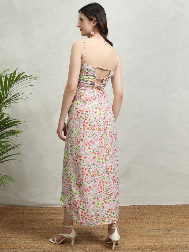 Tokyo Talkies Women Blue Printed Maxi Dress - Blue - Image 3