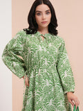 Tokyo Talkies Women Green Printed Fit And Flare Dress - Green - Image 1