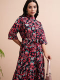 Tokyo Talkies Women Blue Printed Shirt Dress - Blue - Image 1