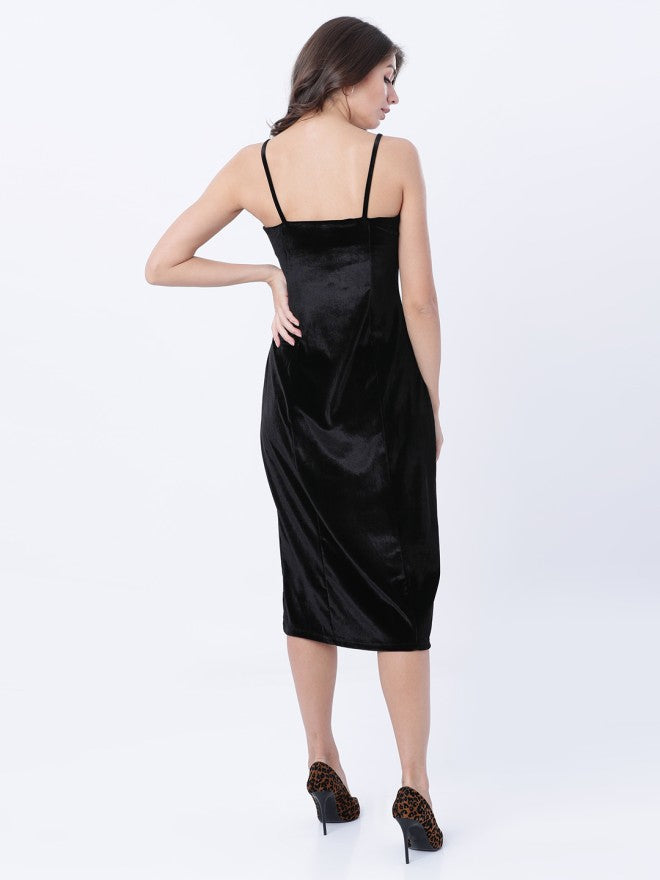 Tokyo Talkies Women Black Solid Bodycon Dress - Black - Image 2