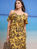 Tokyo Talkies Women Yellow Printed A-Line Dress - Yellow - Image 1